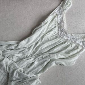 Women’s Lace-Trim Sleep Tank - Pale Mint